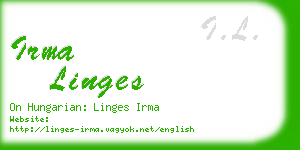 irma linges business card